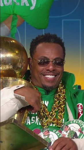 Paul Pierce brought out the Boston Celtics starter kit to celebrate 😂😭 #nbafinals #NBA