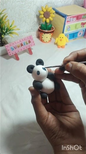 DIY panda 🐼 toy with clay