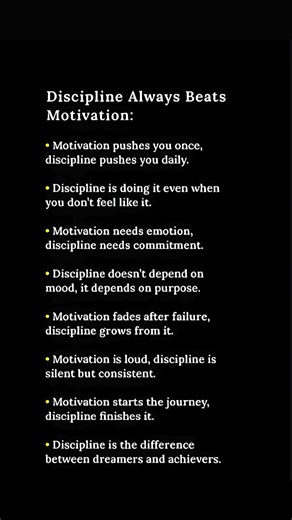 Discipline Always Beats Motivation