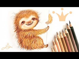 Faultier zeichnen schnell niedlich realistisch 🥰 How to draw a cute sloth realistic 🙈