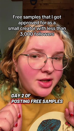Day two of free samples that I got approved for as a small creator with less than 3000 followers be sure you guys are following so you guys can see updates. I’ll be posting another one tomorrow. #freesample #tiktokshopaffiliate #smallcreator #samples #momssupportingmoms