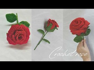 Realistic crochet rose | crochet flower for bouquet