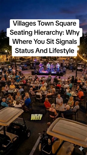 Villages Town Square Seating Hierarchy: Why Where You Sit Signals Status And Lifestyle Villages town square seating, Villages social hierarchy, Villages lifestyle signals, Villages town square tables, Villages social groups, Villages nightlife culture, Villages unwritten rules, Florida retirement community social life #FloridaLifestyle #RetirementCommunities #HiddenFlorida #TheVillages #VillagesSecrets At Villages town squares, where you sit communicates status, social group affiliation, and lif