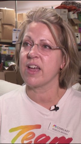 Comcast employees volunteer to pack school supplies