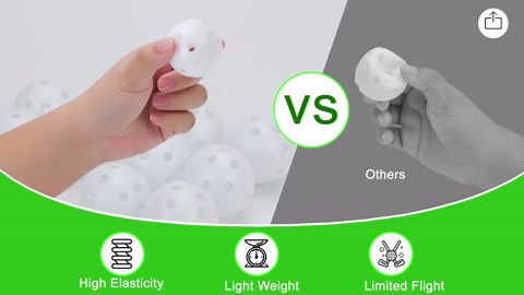 Hiziwimi Durable Practice Golf Balls with Tees, Plastic White Flute Design, 103 lb, 100 Count