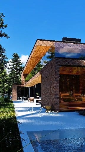 84K views · 2K reactions | Modern Forest Villa – Brick & Glass...