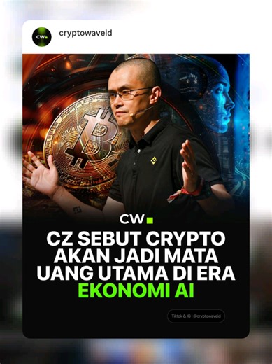 Menurut kelean gimana??? Crypto Akan Jadi Mata Uang Utama Dunia! 💰🤖 AI Akan Transaksi Otomatis Pakai Kripto 🔥 Siap Hadapi Revolusi Uang Masa Depan? 🌐⚡ 📌 CZ Sebut Crypto Bakal Jadi Mata Uang Utama di Era Ekonomi AI! Changpeng “CZ” Zhao, pendiri Binance, kembali mengulas masa depan dunia kripto di World Economic Forum Davos 2026. Dalam kesempatan ini, ia menegaskan bahwa kripto akan menjadi “native currency” atau mata uang alami untuk transaksi di era kecerdasan buatan (AI). Menurutnya, model