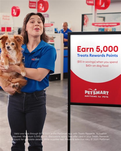 358K views · 11 reactions | Earn 5,000 Treats Rewards Points when you spend $60+ on dog food | PetSmart | Facebook