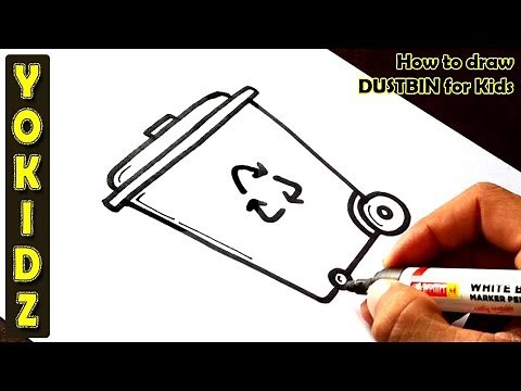 How to draw DUSTBIN for kids