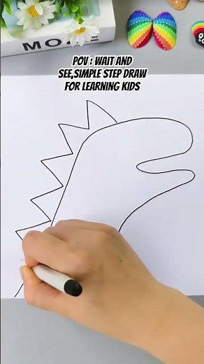 Easy Dinosaur Drawing 🦖 | Step by Step Tutorial for Beginners #art #dinosaur #drawingtutorial