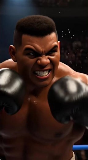 Animated boxing fight between Mike Tyson and Sonny Liston