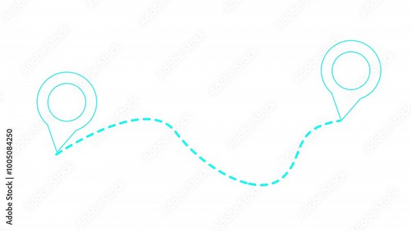 Abstract location icon animation background. A map pointer appears. Location icon animated video concept