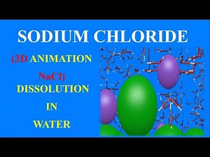 Sodium chloride (NaCl) dissolved in water 3d animation