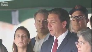 Florida Gov. Ron DeSantis talked about the collapse of a 12-story building in Surfside, near Miami Beach, on Thursday, followed by comments from officials and local leaders, including Miami-Dade Mayor Daniella Levine Cava and Surfside Mayor Charles Burkett. As many as 99 people are reported missing, said Miami-Dade Police Director Freddy Ramirez. Read more here: trib.al/cAaEpV1 | Miami Herald