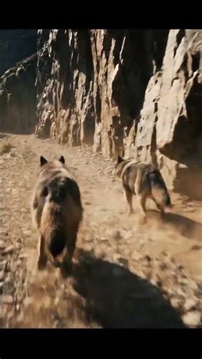 Powerful Wolves Sprint Through Dusty Mountains! #Wildlife #Wolves