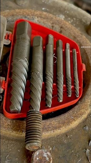 Set of wire thread extractor tools tools used to remove damaged broken screw bolts without harming