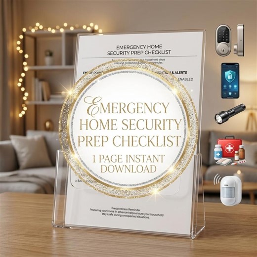 Emergency Home Security Checklist | Home Safety Preparation Plan | Family Protection Checklist Emergency Preparedness Home Security Planner - Etsy