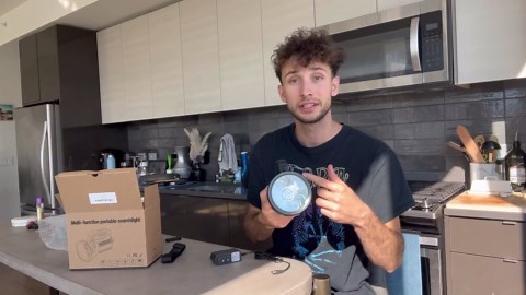 Superbright Handheld LED Spotlight Flashlight Powerful Searchlight USB Rechargeable Lantern Waterproof Tactical Torch Portable 6 Light Modes Side Floodlight (Yellow Light)