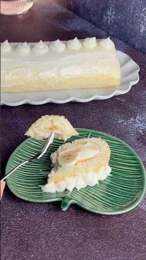 Soft Banana Roll Cake Recipe 🍌 | Vanilla Cream Swiss Roll (No Cracks!)