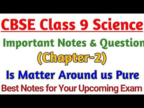 Science Chapter-2 Is Matter Around us Pure | Important Notes of Class 9 Chapterwise |