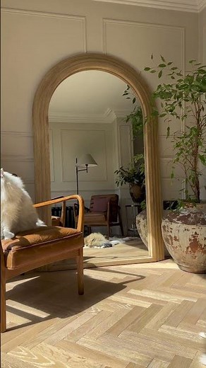 Luciana Full-Length Arched Washed Wood Mirror | Soft, Natural Elegance by William Wood