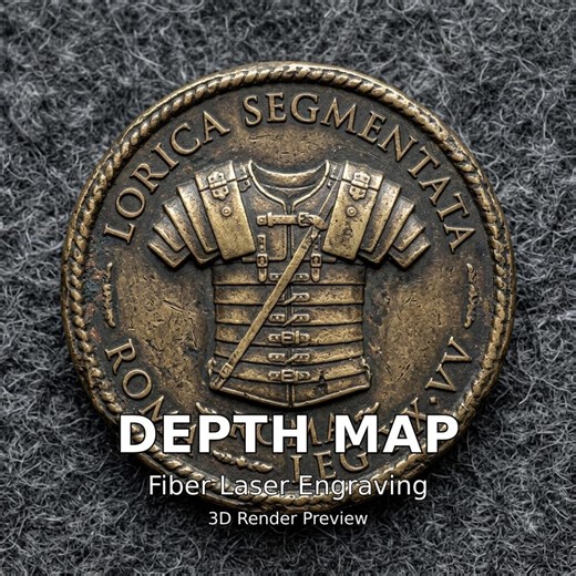Coin Depth Map, Fiber Laser Engraving File, Lightburn, Grayscale Height Map, Embossing, CNC, PNG, Lorica Segmentata Roman Imperial Legion - Etsy UK