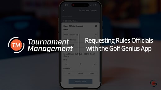 Requesting Rules Officials with the Golf Genius App: Player Instructions (Tournament Management)