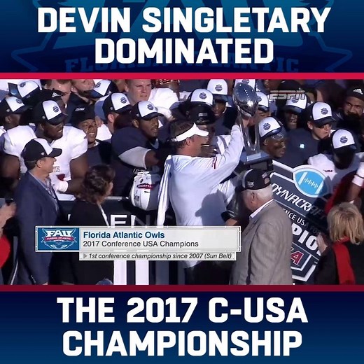 Devin Singletary went off for 164 yards and 3 TDs to lead FAU Football to their 1st Conference USA Championship 😤 #WinningInParadise | CBS Sports