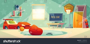 Kid Room Vector Illustration Video Game Stock Vector (Royalty Free) 1118383424 | Shutterstock
