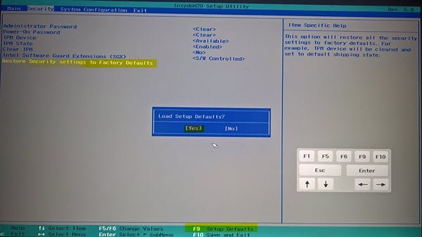 How to reset BIOS settings to default values on Windows computer