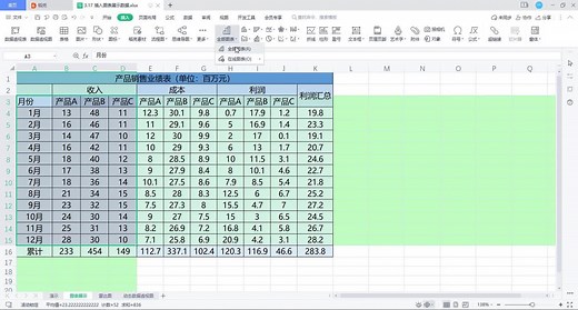 WPS表格使用图表展示数据