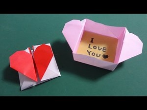 バレンタイン折り紙「ハートの窓」Valentine's Origami"Heart Window"