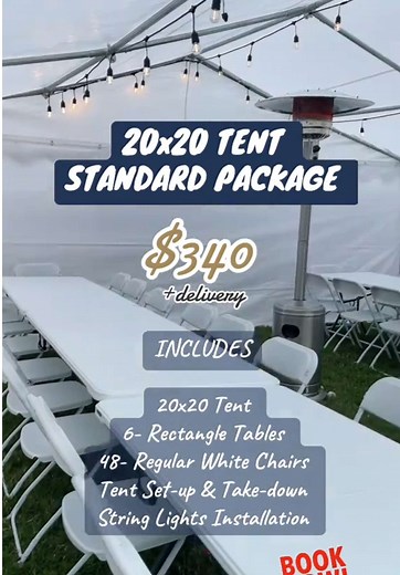 20x20 Tent Event Package for Easy Party Planning