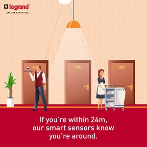 15 reactions | #LiveTheAdvantage of our specialized PIR ceiling-mounted Lighting Management Sensors which can detect human presence up to a range of 24 meters. Perfect for long hallways and corridors, these sensors also monitor natural light levels continuously and switch off on detecting sufficient natural light. Click to know more: https://bit.ly/3hqtKon | Legrand | Facebook