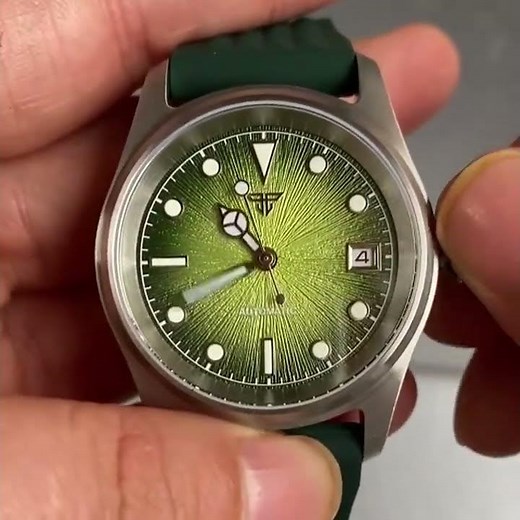 Sunburst Aviator Watch Tandorio TD104Z 20BAR Sapphire 36mm