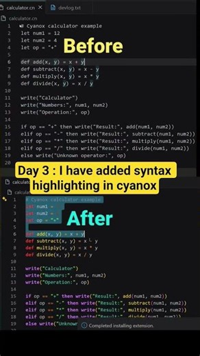 Day 3 of making my own programming language 🔥 #day3 #programming #coding #python #cyanox #cs