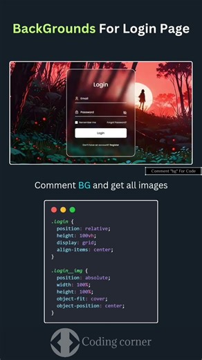 background for login page using HTML CSS JavaScript #coding #webdesign #viral #shorts