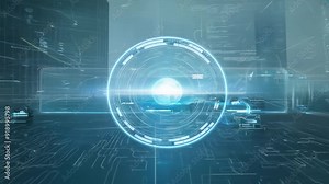 Digital interface advanced technology moving background, concept of AI and innovation, 4k motion video