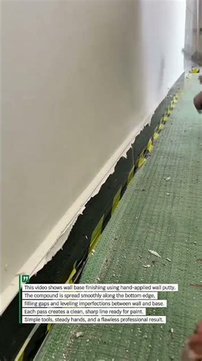 Perfect Wall Base Skim Finish #WallFinishing #Renovation #Shorts