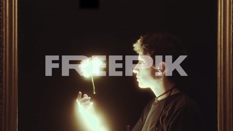 Young Woman Watching Magic Flower Levitating in the Air | Premium Stock Video Footage