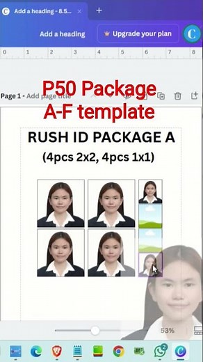 Rush ID Canva Template | Drag & Drop 1x1, 2x2, Passport Photo Layout for Fast & Easy Printable IDs
