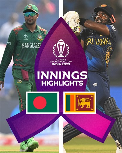 1M views · 10K reactions | Charith Asalanka's century carried Sri Lanka to a formidable total against Bangladesh  Innings highlights  #CWC23 #BANvSL | ICC - International Cricket Council | Facebook