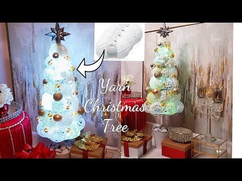 DIY CHRISTMAS TREE!!! HOW TO USE YARN THIS HOLIDAY - INEXPENSIVE CHRISTMAS DECOR FOR THE HOME