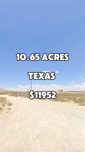 2.4K views · 20 reactions | 10.65 Acres for Sale in Hudspeth County, Texas for $11,952. Dirt road access. #foryou #instadaily #texas #realestate #land #forsale #sale #fbreels #property #reels #fypシ゚ #texasrealestate #houston #viral #texasrealtor #realtor #properties #landforsale #realtors #fyp #sales #realestateinvesting #propertyforsale | Globally.land | Facebook
