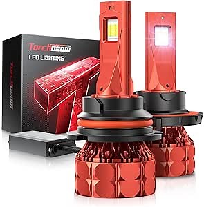 Torchbeam 9007/HB5 Bulbs T7 Series, 68,000LM 900% Ultra Brighter Light Bulbs, 6500K 9007 Light with High Speed Fan, 5Min Quick Installation Fog Light, 60000 Hours Lifelong, Pack of 2