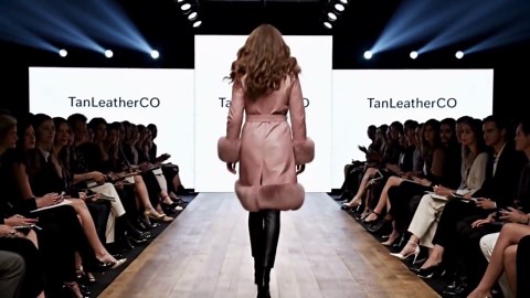 Blush Pink Lambskin Leather Trench Coat, Women's Long Fox Fur Trimmed Duster, Luxury Winter Belted Dress Jacket Outerwear Gift For Her