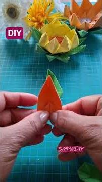 Beautiful Paper Water Lily #shortvideos #DIY