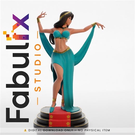 Desert Princess Dancer STL – Fantasy Arabian Girl 3D Print Model | Resin Figure File - Etsy