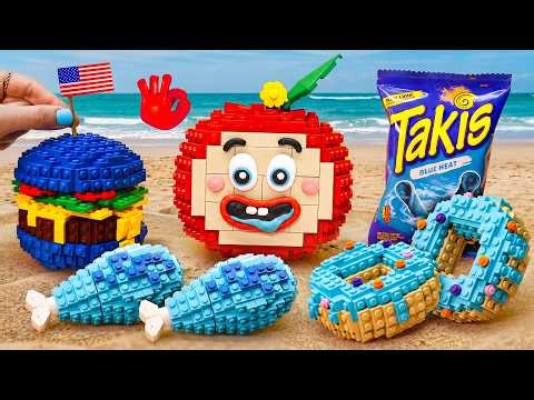 COMIDA AZUL DE LEGO OCEAN - Desafío de Comida Azul y Comida rápida en Verano | Apu Funz