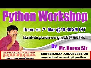 Python Workshop Online Training Demo On 7th March @10:30AM IST by Durga sir